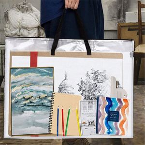 Promotional Art Drawing Packing Transparent Portfolio PVC Handle <b>Document</b> <b>Bag</b> - Product Image 3