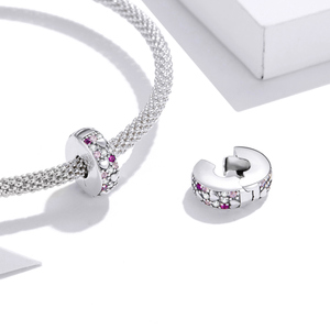 Colgante de corazón plateado con cristales rosas y transparentes, regalo de joyería romántico para mujer - Product Image 4