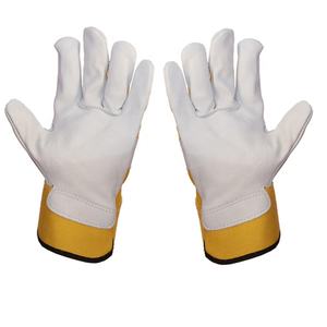 Guantes de conductor de cuero de ganado Guantes de soldadura eléctrica de trabajo amarillo Guantes de cuero de seguridad de China - Product Image 5