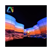 Écran LED circulaire incurvé de haute qualité pour salle de presse, écran flexible pour exposition intérieure, salon professionnel, colonne, écran vidéo LED circulaire
