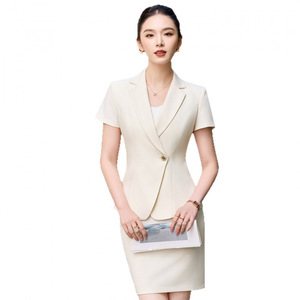 Women Professional Business Suit Short Sleeve Navy Blue Skirt Set Reception Uniform Workwear Summer 2026 - Product Image 5