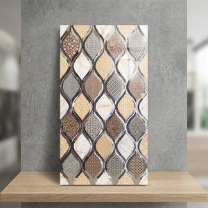 Carrelage mural en céramique dorée de luxe, motif dessin animé, en verre 3D gaufré, décoration intérieure, 30x60cm, excellent rapport qualité-prix - Product Image 5