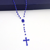 Collier croix lumineux avec perles en plastique, offre spéciale, accessoires religieux et catholique