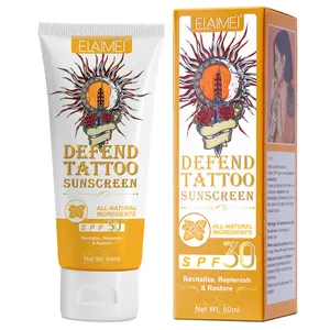 ELAIMEI Crème solaire de haute qualité pour protéger les tatouages FPS 30 Lotion solaire minérale naturelle pour protéger les tatouages Crème de protection contre la décoloration