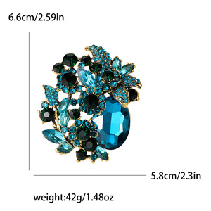 Broche Vintage de Flor com Strass e Glitter para Acessório de Joias e Lenços - Product Image 3