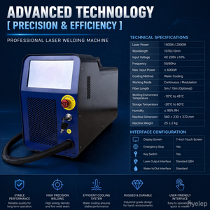 Máquina de Soldadura Láser de Fibra Portátil de 700W, Refrigerada por Aire, <span class=keywords><strong>3</strong></span> en 1, con Alimentador de Alambre - Product Image 1