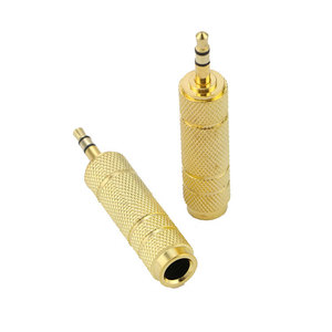3.5mm To 6.5mm Audio <b>Adapter</b> Male To Female Copper <b>Plug</b> Connector For Microphone Headphone Conversion - Product Image 1