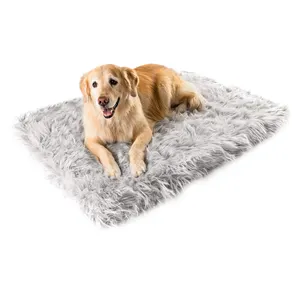 Pençe markalar beyaz pupfur Faux kürk ortopedik köpek yatağı