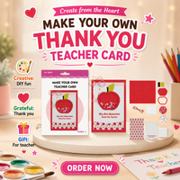 Kit de fabrication de cartes de remerciement DIY pour enseignants, jouet artisanal pour enfants : carte à secouer en forme de pomme, cadeau de reconnaissance pour les enseignants