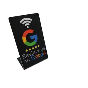 Logotipo personalizado Impreso <span class=keywords><strong>Google</strong></span> Review Us On 5 Stars Led Light Nfc Stand Impermeable PVC - Product Image 3