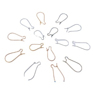 Ganchos en forma de U para la fabricación de pendientes, en plata, oro, oro KC, hierro chapado sin níquel, con forma de gota, componentes para joyería. - Product Image 3