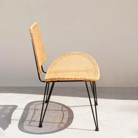 Chaise en rotin de loisirs rouge filet extérieur patio balcon jardin simple canapé en rotin table à thé meubles en rotin combinaison