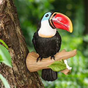 Thực tế chim Faux Toucan Vẹt tường treo ngoài trời ban công Patio dấu BIỆT THỰ VƯỜN trang trí thực tế động vật điêu khắc nhựa - Product Image 5