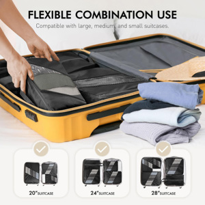 Juego <span class=keywords><strong>de</strong></span> 8 Organizadores <span class=keywords><strong>de</strong></span> Maletas con Diseño Cuadrado, Bolsas <span class=keywords><strong>de</strong></span> Almacenamiento para Ropa y Viajes - Product Image 3