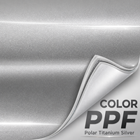Film de protection de voiture de luxe en titane polar métallique argenté TPU 7,5 mil auto-réparant anti-rayures brillant premium pour changement de couleur en rouleau