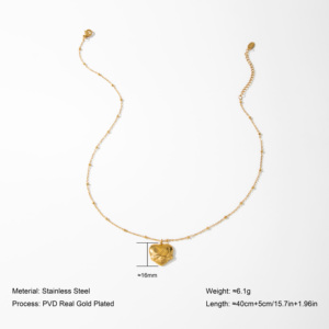 Collar con Colgante <span class=keywords><strong>de</strong></span> Corazón YF7110, Joyería Resistente al Agua y al Deslustre, Collar con Dije <span class=keywords><strong>de</strong></span> Amor <span class=keywords><strong>de</strong></span> Acero Inoxidable con Baño <span class=keywords><strong>de</strong></span> Oro <span class=keywords><strong>de</strong></span> 18K para Mujer - Product Image 2