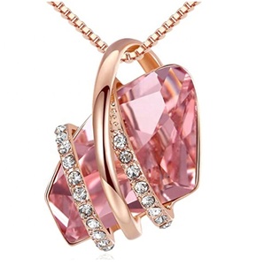 <span class=keywords><strong>Collana</strong></span> ad arco Vintage in <span class=keywords><strong>oro</strong></span> <span class=keywords><strong>rosa</strong></span>, <span class=keywords><strong>collana</strong></span> con pendente di cristallo colorato di forma irregolare, per le donne, regalo di gioielli di san valentino - Product Image 5