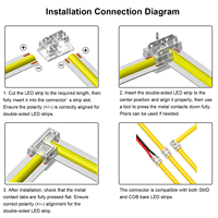 Conector de Tira LED Todo en Uno para Tiras COB de 4mm/5mm/6mm, Reduce el Número de SKU y la Presión del Inventario para Distribuidores