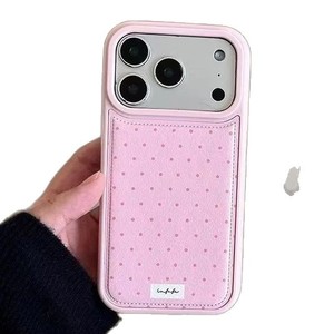 เหมาะสำหรับ iPhone 16/17 Pro Max, เคสโทรศัพท์หนังลายจุดเล็กสไตล์เกาหลีแบบใหม่ พร้อมรูขนาดใหญ่ ป้องกันการกระแทก - Product Image 5