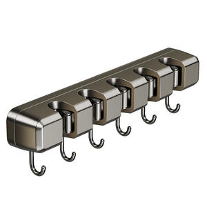 ตะขอแขวนติดผนังรูปทรงสี่เหลี่ยมผืนผ้า สีฟ้า ไม่ต้องเจาะผนัง ผลิตจากโลหะขัดเงาอเนกประสงค์ สำหรับจัดระเบียบห้องน้ำและระเบียง - Product Image 5