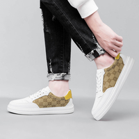 Chaussures basses à plateforme en cuir véritable pour hommes, vente en gros directe d'usine, respirantes, sportives, de créateur
