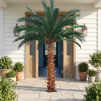 Grand palmier artificiel tropical sur mesure en FRP, résistant aux UV, pour hôtel, complexe hôtelier et parc d'attractions en extérieur