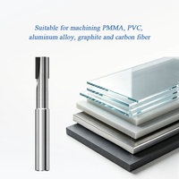 Fraise à diamant polycristallin PCD JINCHUAN 1F/2F, fraises de gravure CNC haute brillance pour l'usinage de l'aluminium, du graphite et de l'acrylique