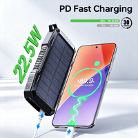 Batterie externe portable 22,5 W pour extérieur 10000 mAh avec câbles de charge intégrés USB-A vers USB-C et USB-C vers USB-C, boussole et lampe LED