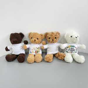 <strong>Wholesale</strong> <strong>Sublimation</strong> <strong>Teddy</strong> <strong>Bear</strong> 30cm Stuffed Animal with White Blank <strong>T</strong> <strong>Shirt</strong> for Plush Toy for DIY Printing - Product Image 2