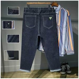 Vente en gros de jeans grande taille de haute qualité pour hommes, coupe <span class=keywords><strong>tendance</strong></span>, jeans pour hommes, <span class=keywords><strong>pantalon</strong></span> à ourlet roulé, short en jean stretch pour hommes - Product Image 4