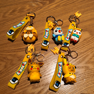 2025 Dễ Thương Phim Hoạt Hình Vật Nuôi Pikachu Thân Thiện Với Môi 3D Silicone Carabiner Keychain Cho Xe & Túi Mặt Dây Chuyền Bán Buôn Quà Tặng - Product Image 4