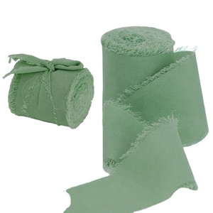 Cinta de Chifón Personalizada para Decoración Navideña, Rollo de Cinta de Seda con Borde Deshilachado, Alta Cantidad - Product Image 4