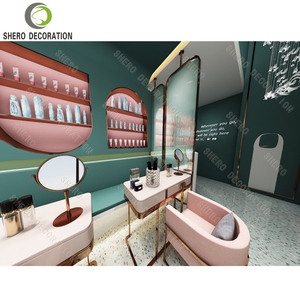 Elegant <b>Nail</b> Salon Interior Design Customized Durable <b>Nail</b> Polish Display Cabinets <b>Nail</b> Salon <b>Table</b> For Beauty Salon Decoration - Product Image 3