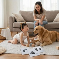 Kit de 3 empreintes de mains et de pieds de bébé sans encre, cartes de jalons de développement pour bébé, kit d'empreintes de pieds de bébé, cadeau souvenir pour nouveau-né