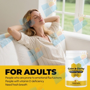 OEM/ODM Marque Privée – <span class=keywords><strong>Chewing</strong></span>-<span class=keywords><strong>gum</strong></span> Calm & Clarity pour la Gestion du Stress – Formule L-Théanine, GABA et Vitamine D3 – Miel Citron – <span class=keywords><strong>60</strong></span> pièces - Product Image 4