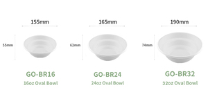 Set di stoviglie di canna da zucchero monouso ecologiche personalizzate pasta di carta bagassa 12 once di ciotole per zuppa da asporto per insalata compostabile - Product Image 2