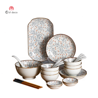 Service de table en porcelaine, 6 pièces, service de vaisselle blanche en céramique pour cadeau