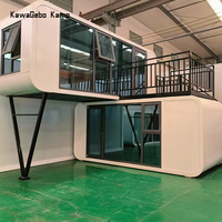 Kawagebo Kamp 20 pies personalización Apple cápsula casa comercial prefabricada Apple cabina doble piso 2 dormitorios para Hotel/Parque