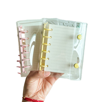 Album de collection pour étudiantes A7, style spirale, avec couverture transparente en PVC imprimé, reliure à trois trous, mini A3, feuilles mobiles, cadeau