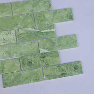 Azulejo de mosaico de vidrio reciclado de rayas verdes, pegatina impermeable, mosaico de guijarros de piscina verde para azulejo de piscina de Villa - Product Image 2