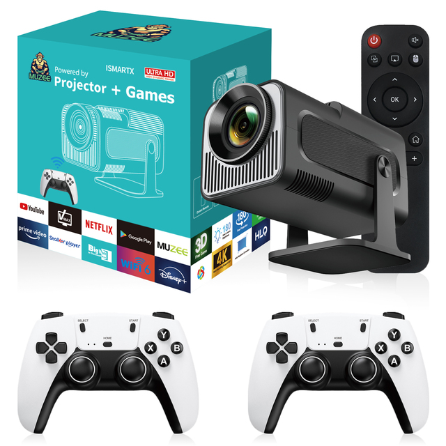 Ihomelife Android 13 Outdoor Home Projector 4K 200 ANSI Lumens 36000+ Games Smart Handheld Game Console Mini Portable