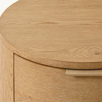 Mobilier de salon moderne Table basse d'angle ronde Table d'appoint en bois avec tiroir