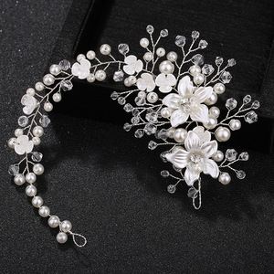Couvre-chef fleur de <span class=keywords><strong>mariage</strong></span>, bandeau pour mariée, perles de cristal, diadème femme, couvre-chef de mariée, cheveux, accessoires bijoux - Product Image 2
