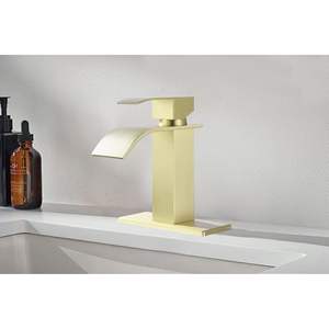 Grifo de Lavabo Clásico Db de un Solo Control, Latón Envejecido, Caño en Cascada, Montaje en Suelo - Product Image 6