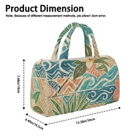Sac fourre-tout personnalisé en polyester avec broderie florale Hibiscus des Fidji pour le shopping, les voyages et les marques privées