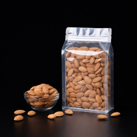 Sacs d'emballage refermables de qualité alimentaire, imprimés sur mesure, mats, transparents, à fond plat, pour le stockage de collations et de noix