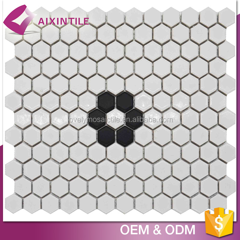 Hs Code Noir Fleur Décoratif Mosaïque De Carreaux De Céramique Pour Plancher