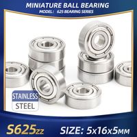 Roulement 625ZZ 625RS F625ZZ 5x16x5 mm, 10 pièces, en acier chromé, à une rangée, à bride, mini-roulement à billes pour imprimante 3D et moteurs industriels robustes