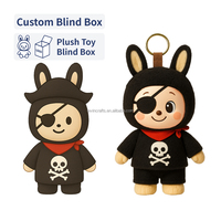 Jouet en peluche personnalisé avec boîte aveugle OEM ODM lapin pirate peluche porte-clés fabricant de peluches poupée en peluche avec logo personnalisé