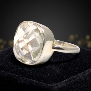 Anillos de Dama de Honor Clásicos y Atractivos de Cuarzo Plateado con Cristales y Baño de Oro para Aniversario - Product Image 3